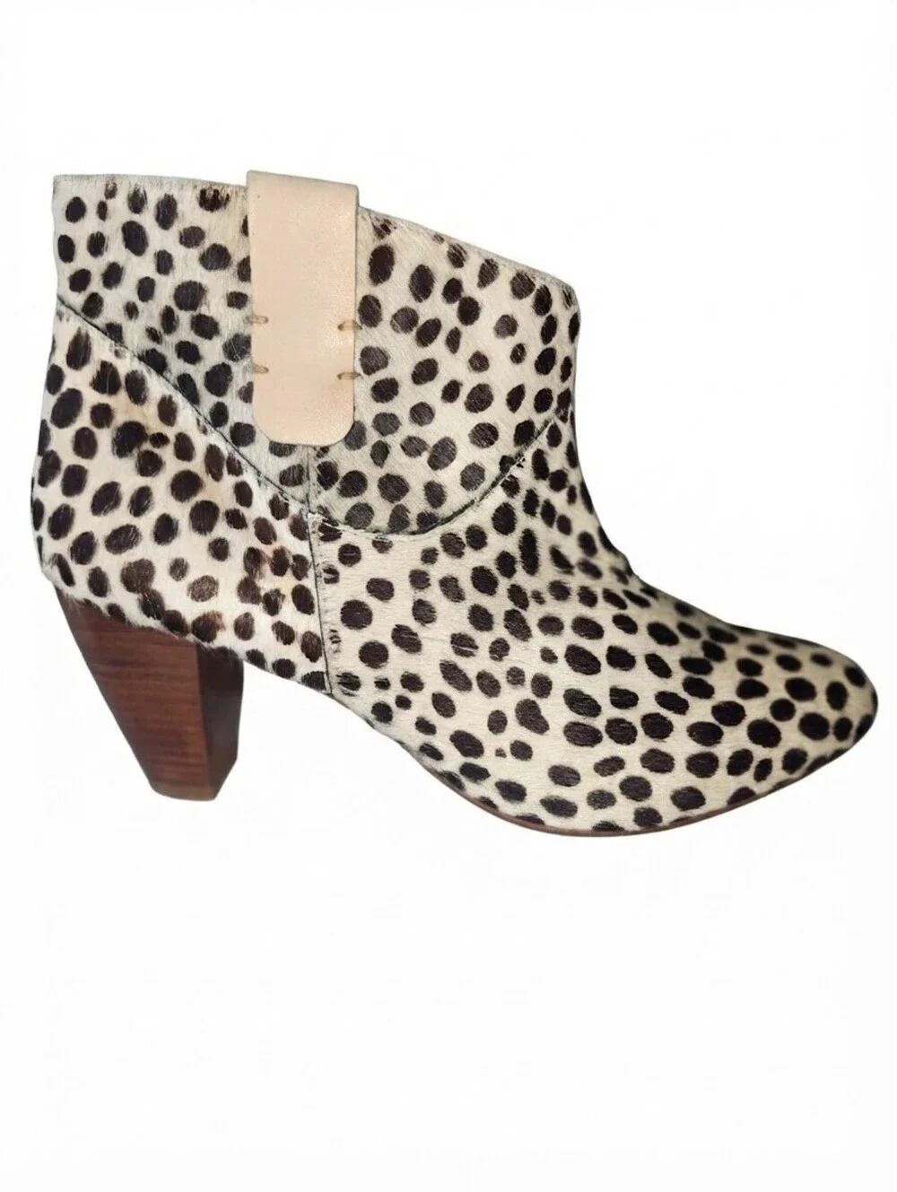 RARE Rebecca Minkoff Dalmatian pattern Hair-On Heeled Bootie Size 10